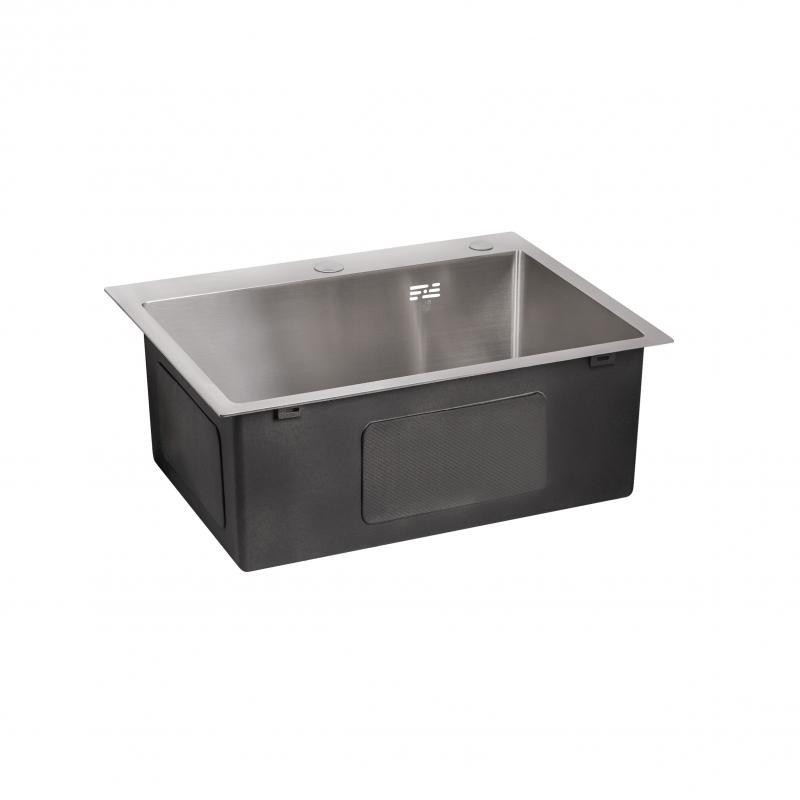 Кухонная мойка с нержавеющей стали Lidz H50*45 3.0/1.0 мм Brush с дозатором для моющего средства Киев - изображение 4