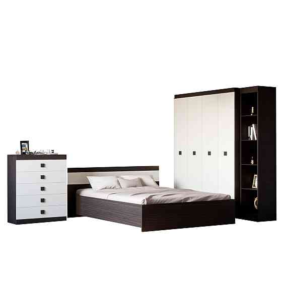 Спальня Соната Еверест Комплект 10 (модульна -5 елементів) венге темний + білий (DTM-2604) Львів