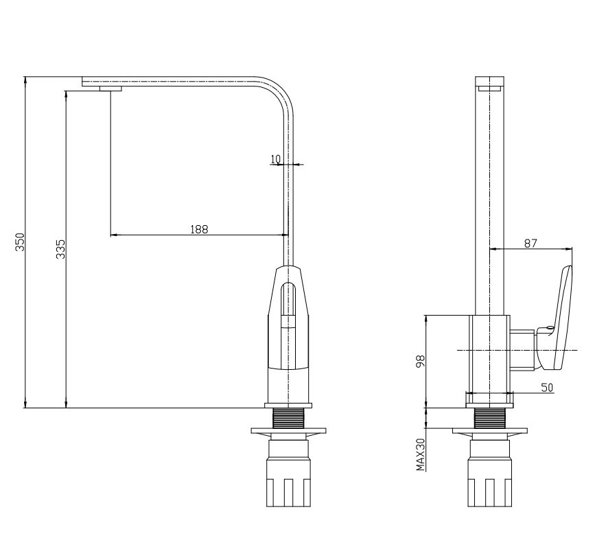 Кухонний змішувач Mixxus Pegas 014 Nut MI6247 стильний та надійний Харків - фото 3