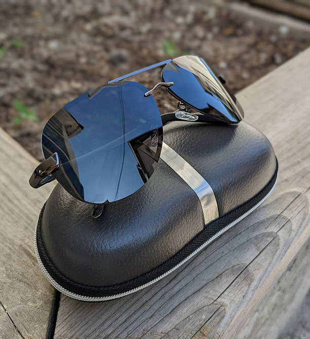 Сонцезахисні окуляри в твердому кейсі авіатори 10597 Луцьк - фото 1