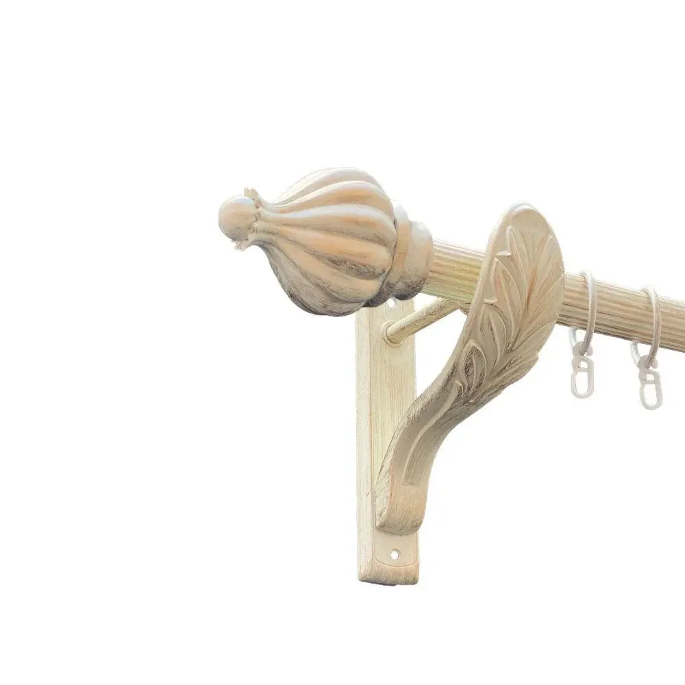 Карниз Orvit Таджа металевий однорядний ретро рифлена труба кільце металеве Біле Золото 25 мм 240 см (00-00010621) Львів - фото 1