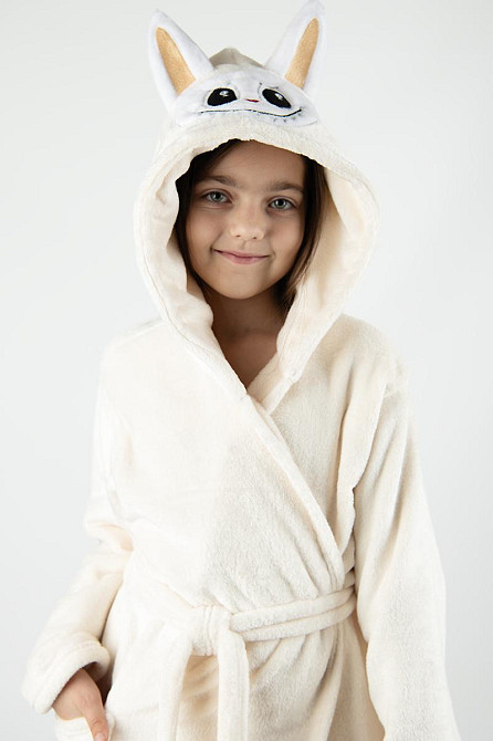 Халат детский теплый, велсофт Лабубу молочный топ Юрма одяг Киев - изображение 3