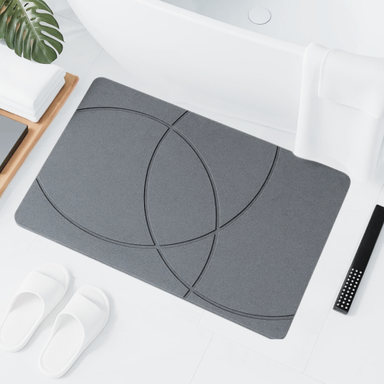 Набор для ванной комнаты и душа коврик для ног,подставка,накладка-коврик на раковину,цвет светло-серый Каменец-Подольский