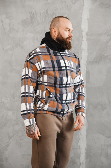 Сорочка чоловіча з капюшоном Коричнево-синій XL Харків - фото 2