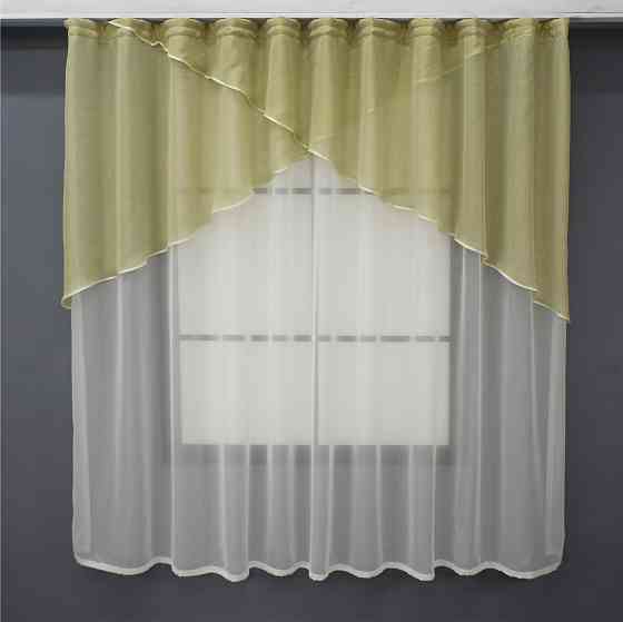 Кухонная занавеска VR-Textil № 00к молочный с золотистым 270х170 см (59-944) Киев