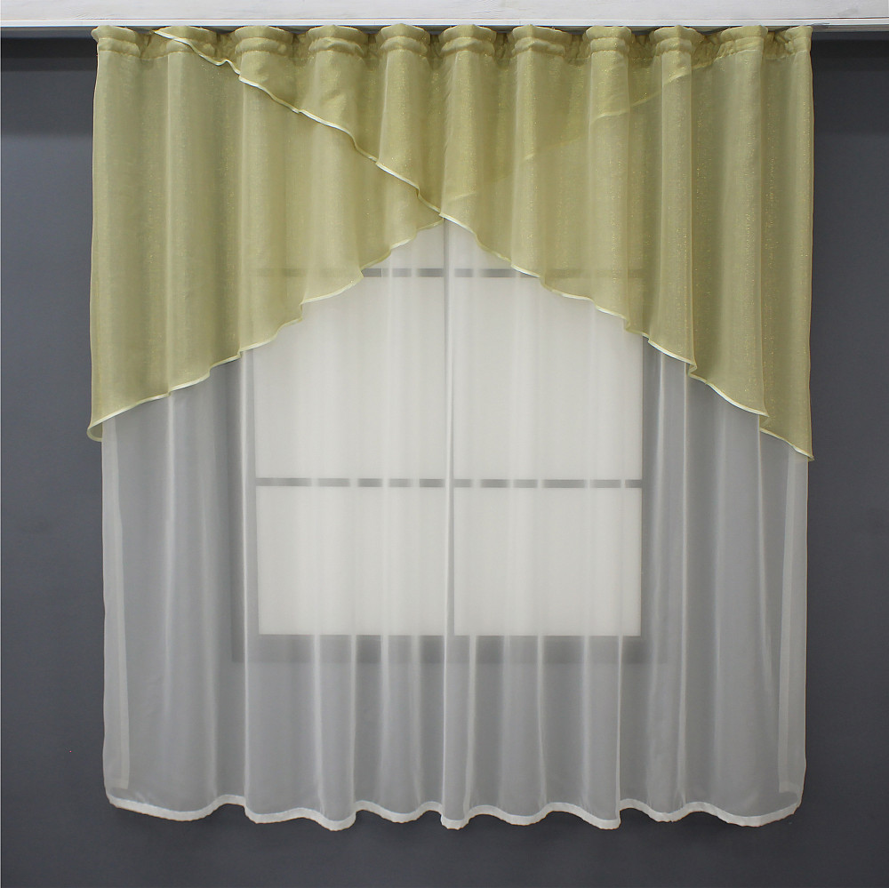 Кухонная занавеска VR-Textil № 00к молочный с золотистым 270х170 см (59-944) Киев - изображение 1