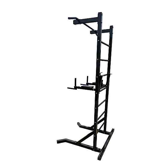 Турник + пресс + брусья напольная стойка 50х50 мм KZ-832 Черный Спортивные стенки и турники для дома разборная Киев