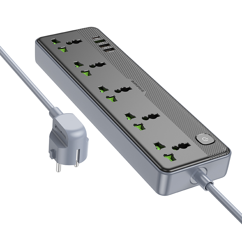 Мережевий подовжувач BOROFONE BAC4A Lord 5 position socket(1C3A)(EU) Black Київ - фото 6