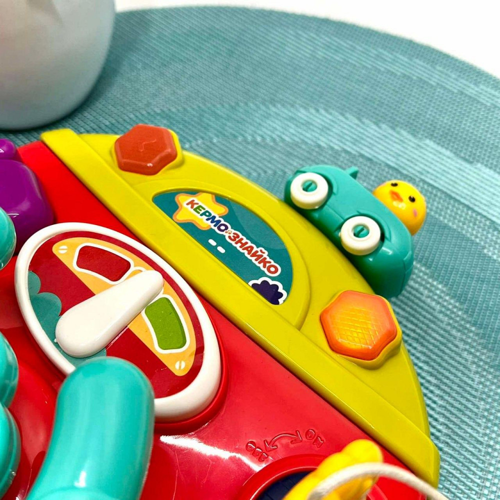 Руль інтерактивний музичний Limo Toy Автотренажер українською мовою кріпиться на коляску/ліжечко Червоний (HB 0077) Чернігів - фото 10