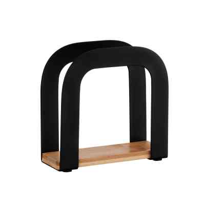 Салфетница Ardesto Midori 12х4.5х12см, метал, бамбук, чорна (AR0911BB) Винница