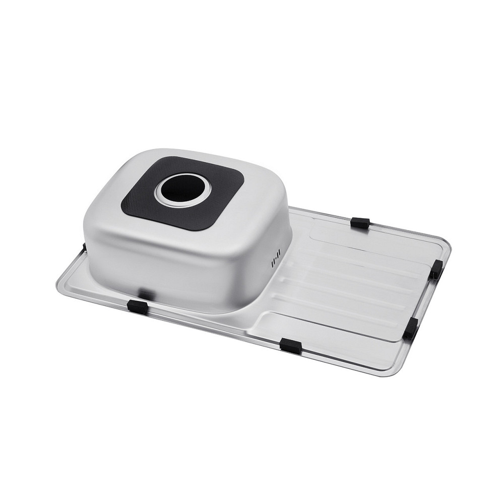 Кухонна мийка з нержавіючої сталі Kroner KRP Satin - 76х42 (0.8 мм) Київ - фото 8