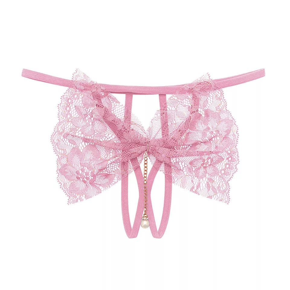 Еротичні трусики з розрізом рожеві - розмір універсальний, резинка до 88см Київ - фото 1