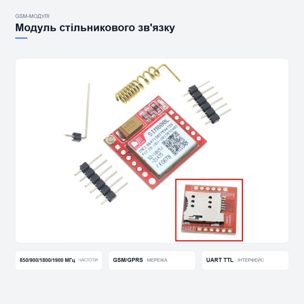 Модуль стільникового зв’язку SIM800L для Arduino Київ - фото 3