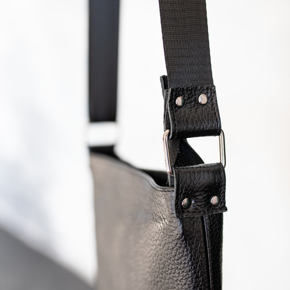 Сумка мужская через плечо из натуральной кожи барсетка для парня, чернаяMasterSem Киев - изображение 3