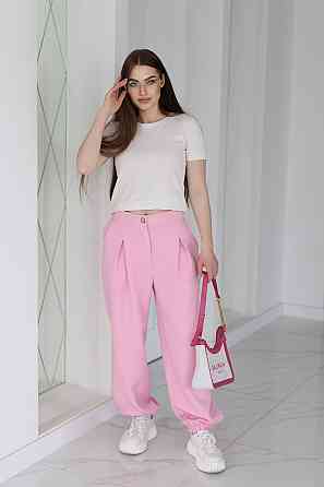 Жіночі широкі штани джогери "Flavio" Норма та батал Рожевий, 50-52 Київ