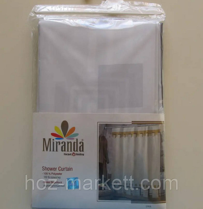 Шторка в ванную тканевая Miranda Lykia 180 х 200 см серая Харьков - изображение 3