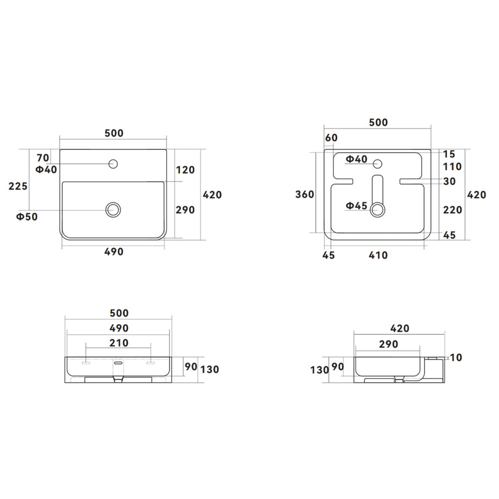 Раковина Qtap Nando LT 500х420х130 Matt black QT12116146AMB Київ - фото 2