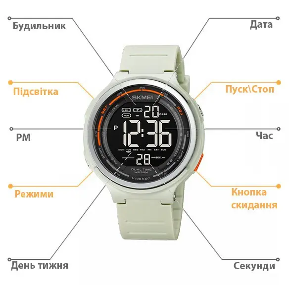 Мужские наручные часы Skmei 1841 Серый Винница - изображение 11