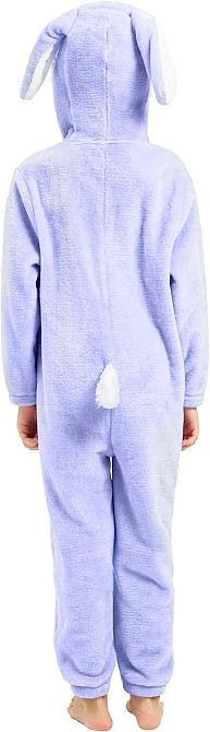 Пижама кигуруми зайчик кролик лавандовый для девочки IKALI, костюм для дома с ушками и капюшоном, 4-6 лет Киев - изображение 3