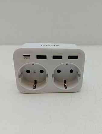 Мережевий розгалужувач (трійник) LENCENT 5 в 1 з USB та USB-C WW09-F2b-C3U (товар вживаний) Луцьк