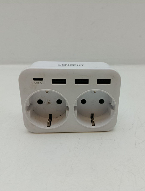 Мережевий розгалужувач (трійник) LENCENT 5 в 1 з USB та USB-C WW09-F2b-C3U (товар вживаний) Луцьк - фото 3