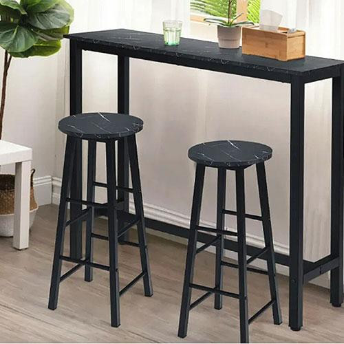 Комплект стільців Costway Eugad з підставкою для ніг чорний Київ - фото 1