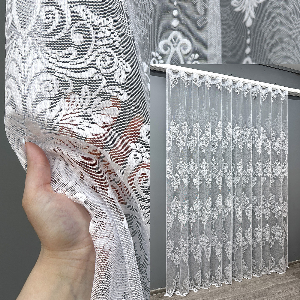 Тюль жакард "Преміум" колір білий 1678т Київ - фото 1