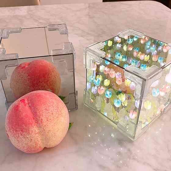 Нічник Нескінченні тюльпани (10×10см,20 тюльпанів),від батарейок,Різнокольоровий SBR Київ