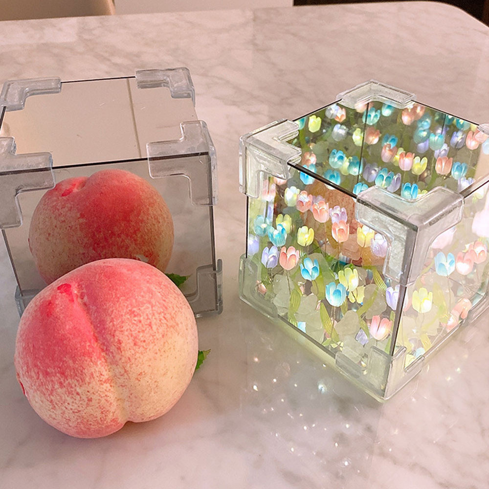 Нічник Нескінченні тюльпани (10×10см,20 тюльпанів),від батарейок,Різнокольоровий SBR Київ - фото 3