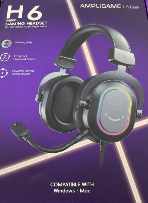 Навушники ігрові 
Fifine H6 з RGB. Київ - фото 1