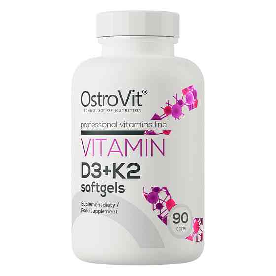 Витамин D3+K2 Ostrovit Vitamin D3+K2 softgels 90 caps Луцк
