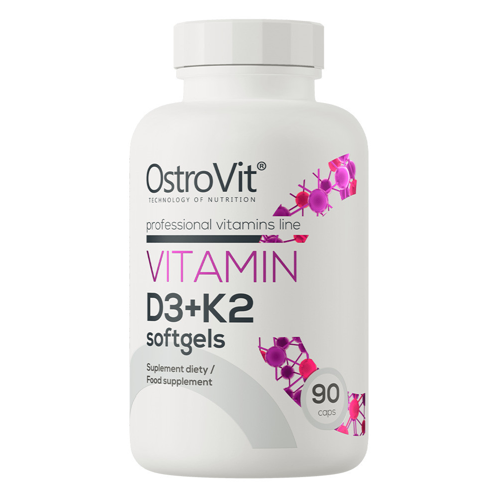 Вітамін D3+K2 Ostrovit Vitamin D3+K2 softgels 90 caps Луцьк - фото 1