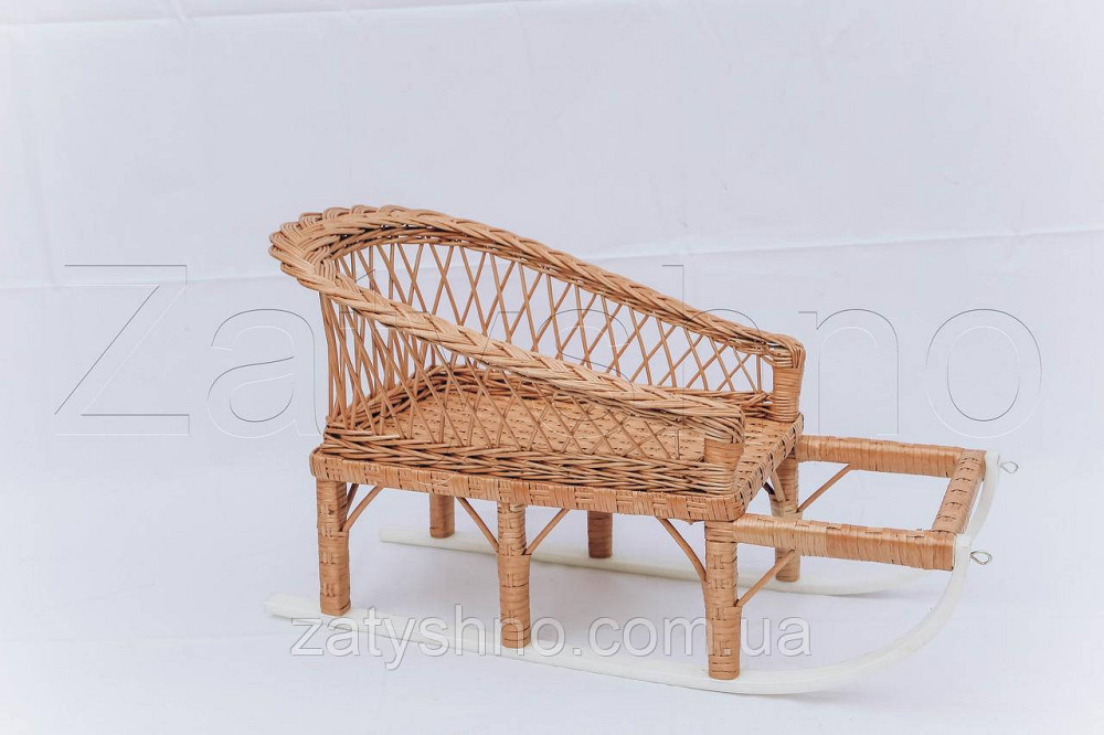 Санки плетеные из лозы удобные | гибкие санки плетеные из лозы | детские санки из лозы Киев - изображение 2