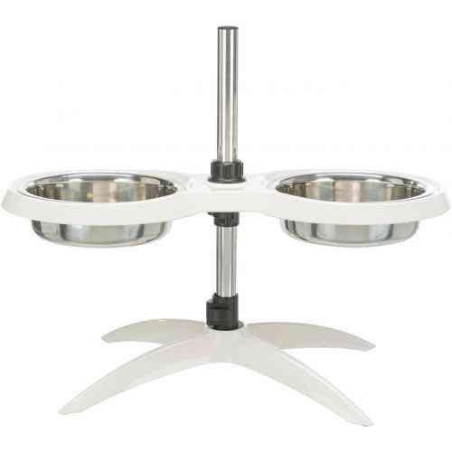 Миска Trixie для собак, на регулируемой подставке, белая, 2х1,6 л, d:21 см (меламин/металл) Винница