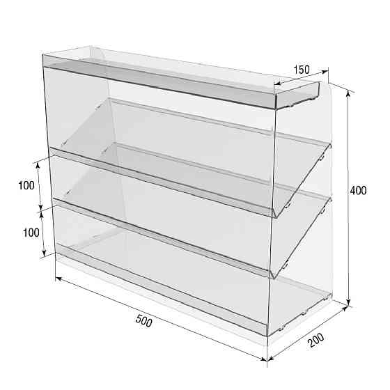 Підставка вітрина EKOSTAR 4 полиці 500х200х400 Київ