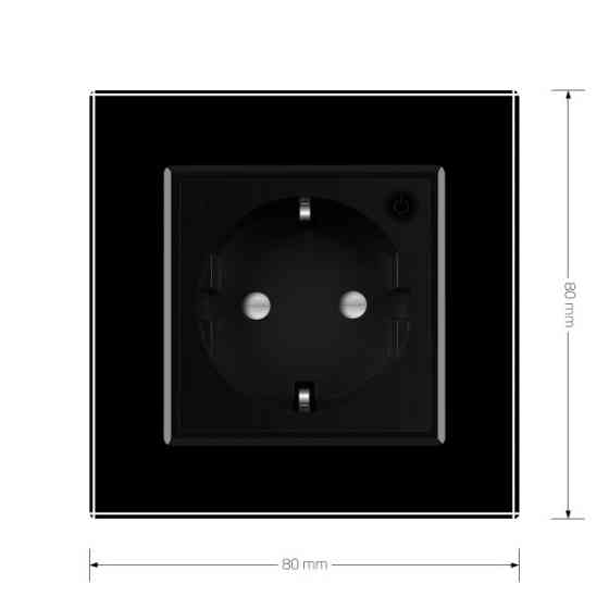 LIVOLO Розумна розетка EC з заземленням LIVOLO чорна матова скло Коломыя