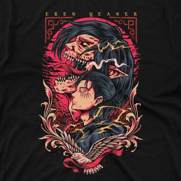 Футболка для подростка мальчика с принтом Атака титанов Ерен Йегер 2 Размер 160 Anime10026 Днепр - изображение 4