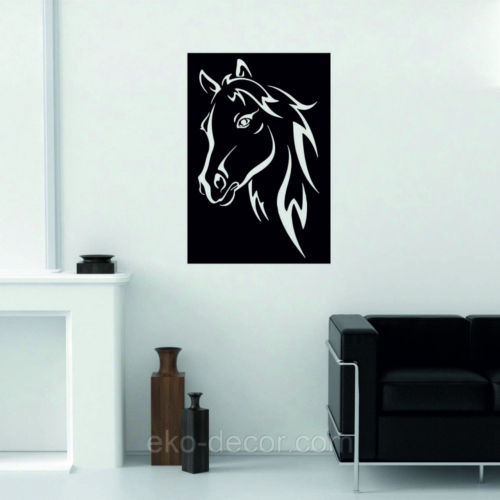 Декоративне настінне Панно «Лошадь», Декор на стіну 70*47 см, Чорний Київ - фото 2