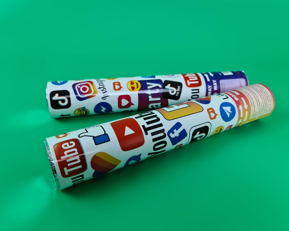 Хлопушка пневматическая Социальные сети, 30 см 4830-19 (1 пачка) Харьков - изображение 1