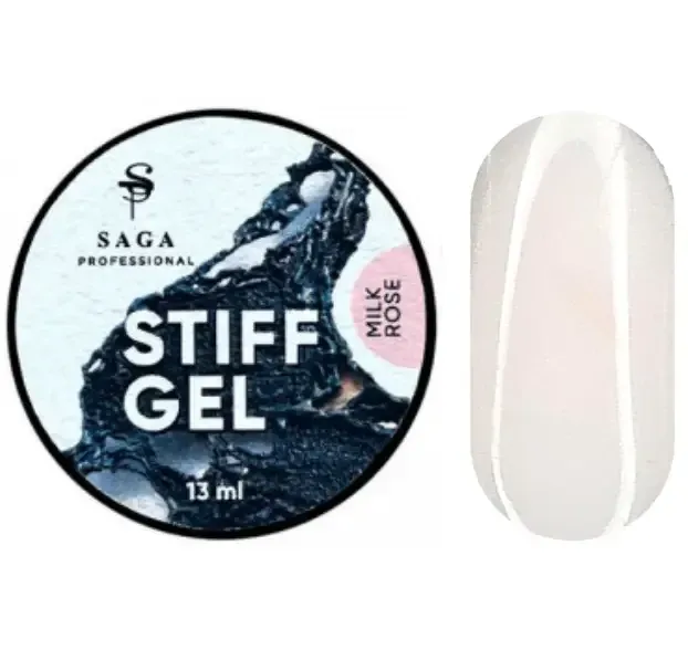 Гель для наращивания Saga Stiff Gel 03 густой гель-желе молочно розовый Киев - изображение 1