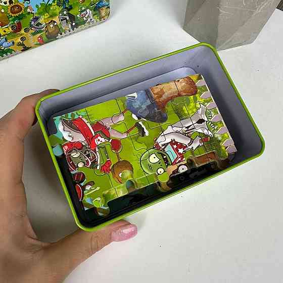 Дитячі пазли розвивальні Plants vs Zombies у металевій коробочці, пазли для дітей рослині проти Зомбі ( 23812 ) Харків