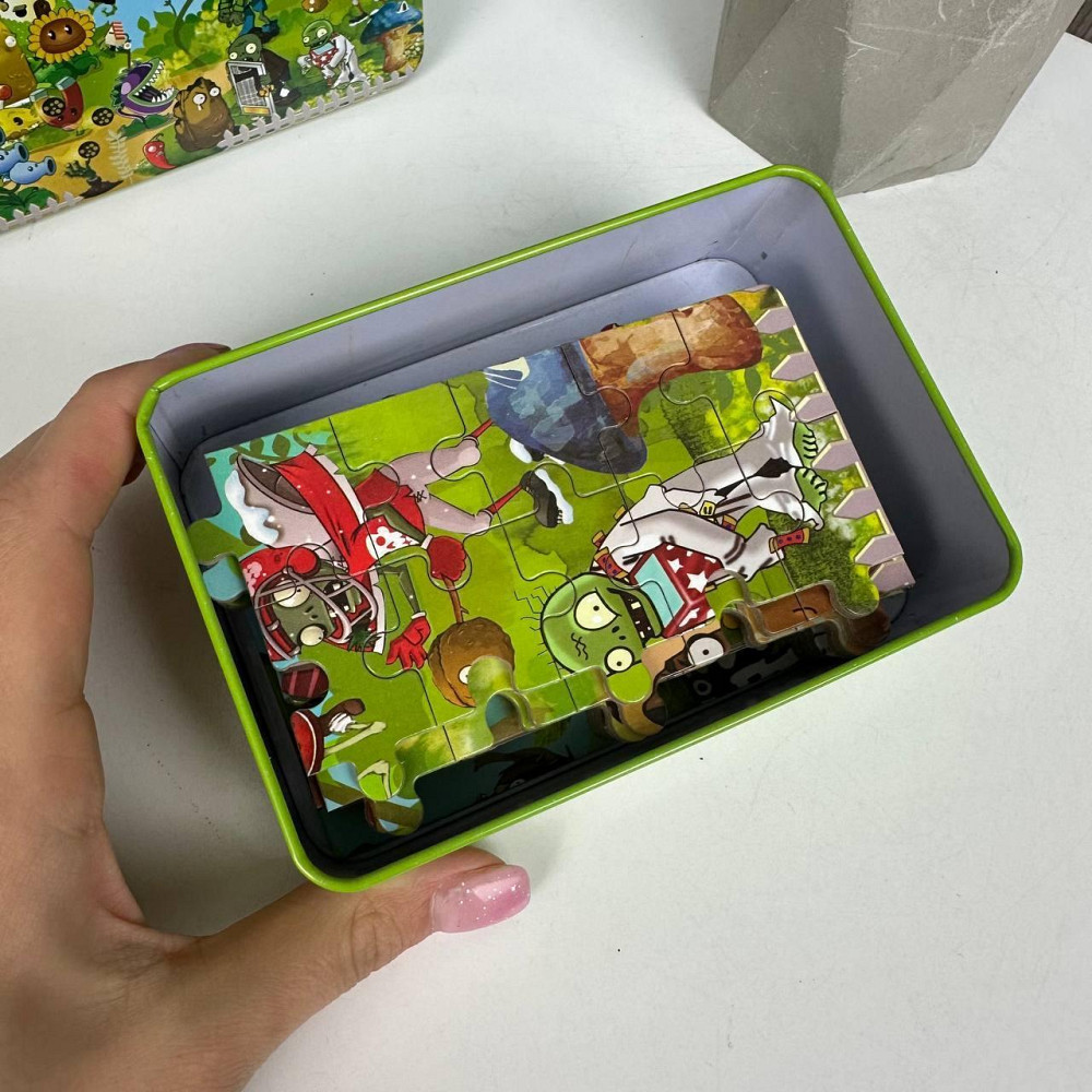 Дитячі пазли розвивальні Plants vs Zombies у металевій коробочці, пазли для дітей рослині проти Зомбі ( 23812 ) Харків - фото 4
