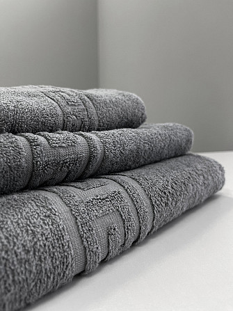 Махровий рушник Ideal Textile Greek 33х60 см сірий (56860582) Чернівці - фото 4