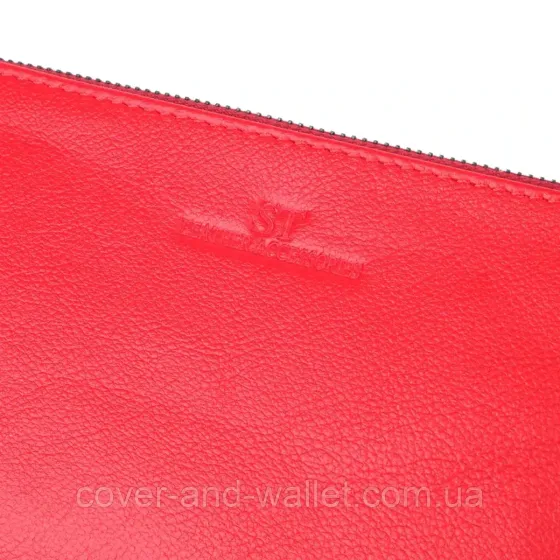 Червоний жіночий гаманець-клатч на три відділення на блискавці ST leather 022-1 Київ