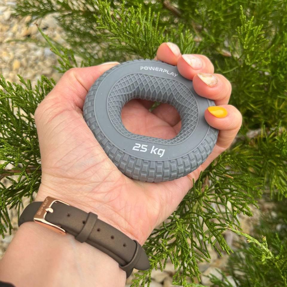 Еспандер кистьовий силіконовий PowerPlay PP-4333 Hand Grip Large 25 кг. Сірий Київ - фото 4