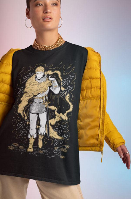 Футболка аниме Лаиос Тоуден Дунгеон Месхи оверсайз (S/M/L) Черний AnimeJ1099 Днепр - изображение 5