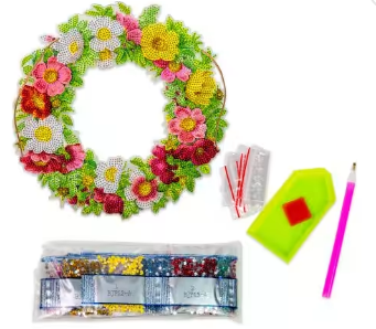 Набір для творчості алмазна мозаїка Віночок троянд Strateg підвісний розміром 30х30 см кр (HHE26391), шт Київ - фото 1