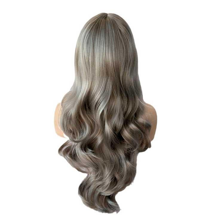 Перука сіра попеляста хвиляста без чубчика з проділом 60 см Вінниця - фото 2