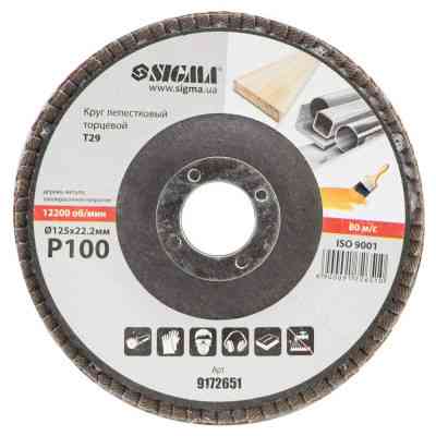 Круг зачистний Sigma пелюстковий торцевий Т29 (конічний) 125мм P100 (9172651) Вінниця
