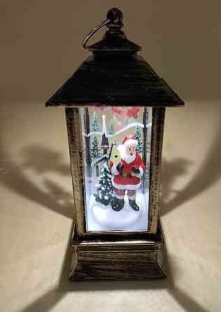 Новорічний LED ліхтар на батарейках без блискіток 